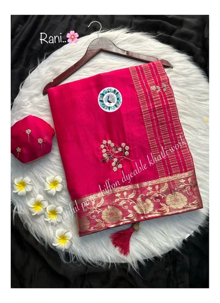 JK 102 Pallavi Pure Chiffon Saree Wholesale Clothing Suppliers In India
